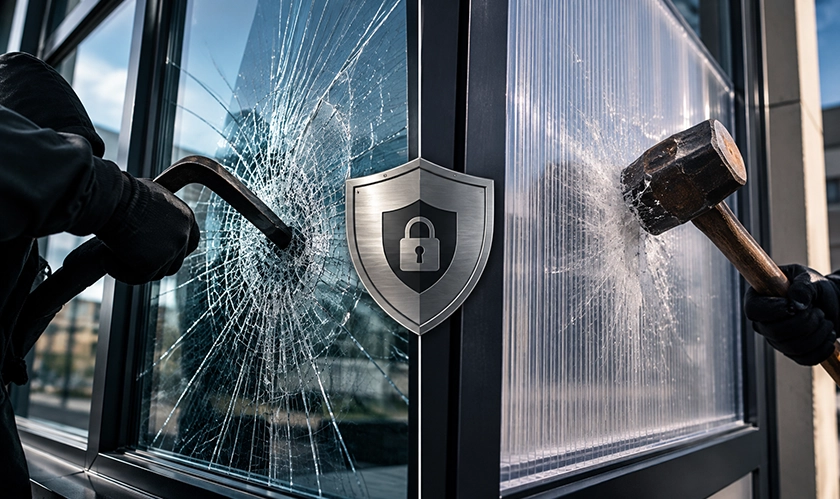 Security Window Film vs. Polycarbonate: Forced Entry Standards